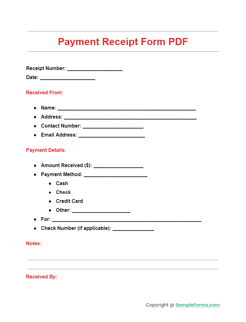 payment receipt form pdf