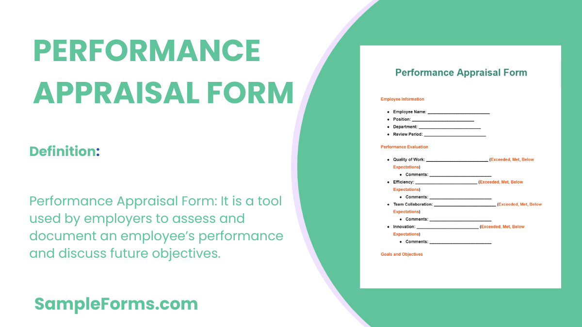 performance appraisal form