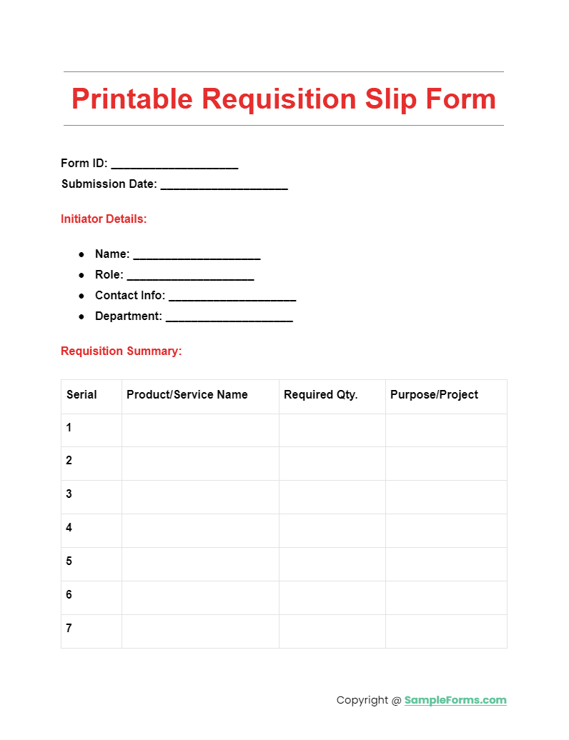 printable requisition slip form