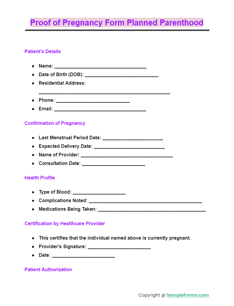 FREE 12+ Proof of Pregnancy Form Samples, PDF, MS WOrd, Google Docs