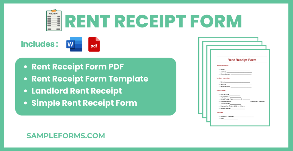 FREE 15+ Rent Receipt Form Samples, PDF, MS Word, Google Docs, Excel