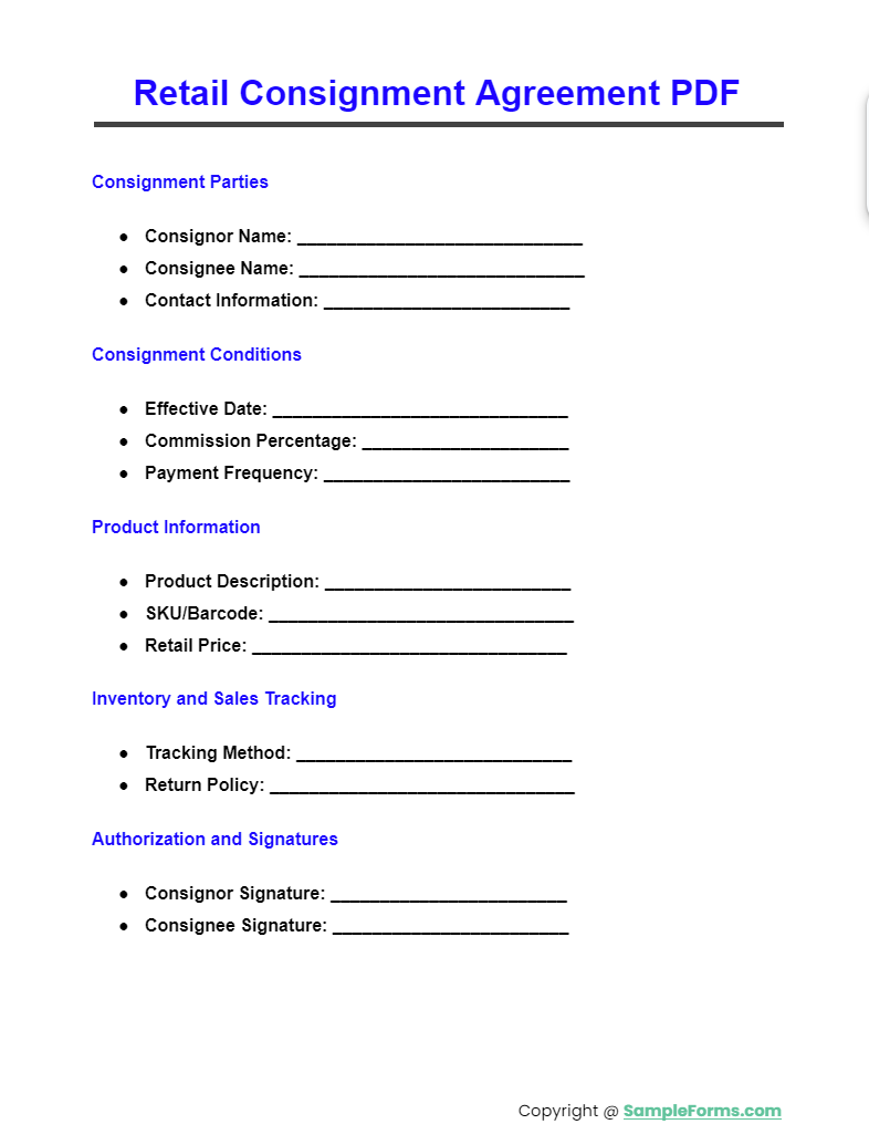 retail consignment agreement pdf