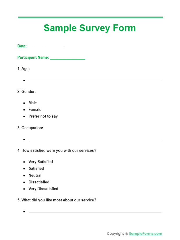sample survey form