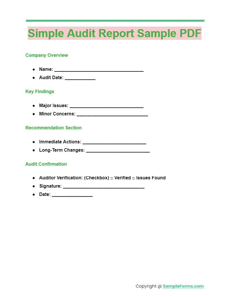 simple audit report sample pdf