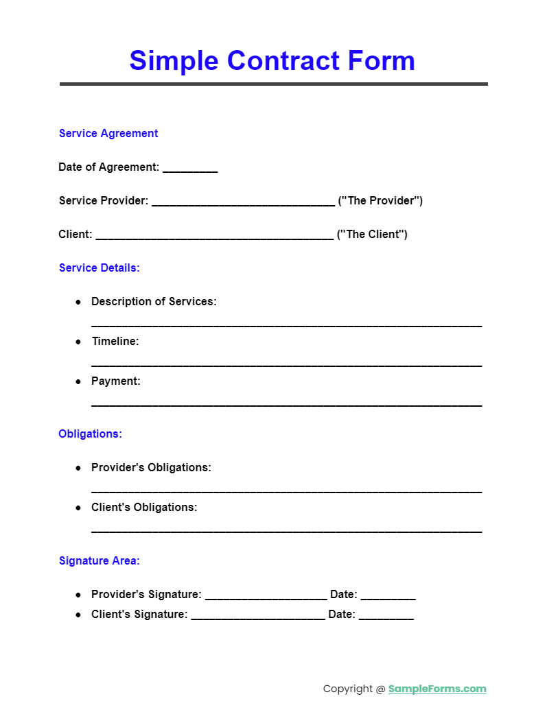 simple contract form