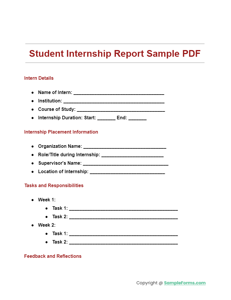 student internship report sample pdf
