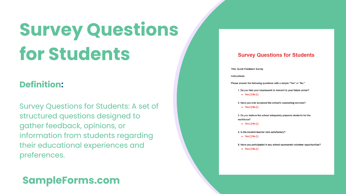survey questions for students
