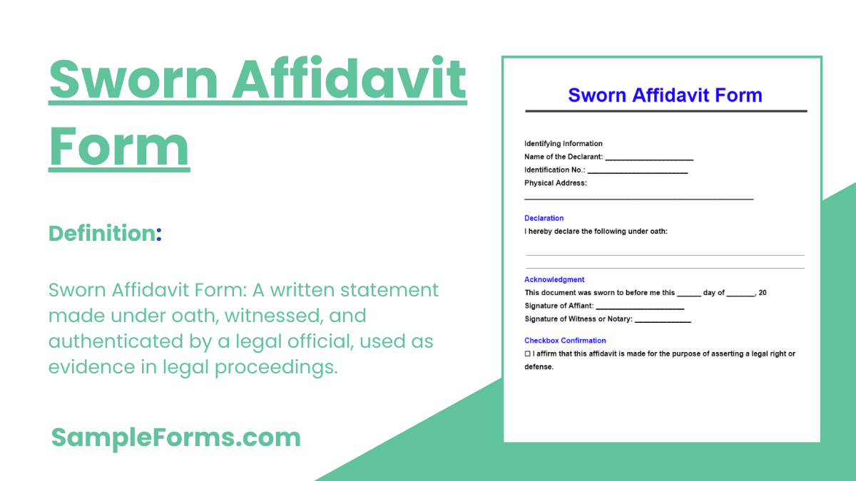 sworn affidavit form
