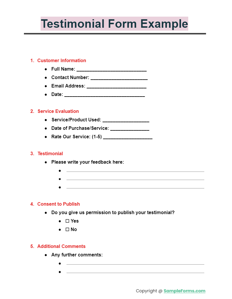 testimonial form example