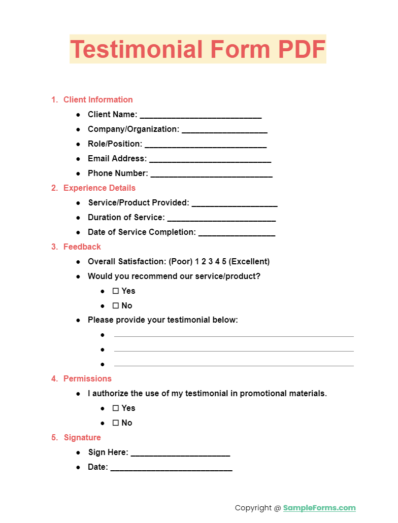 testimonial form pdf