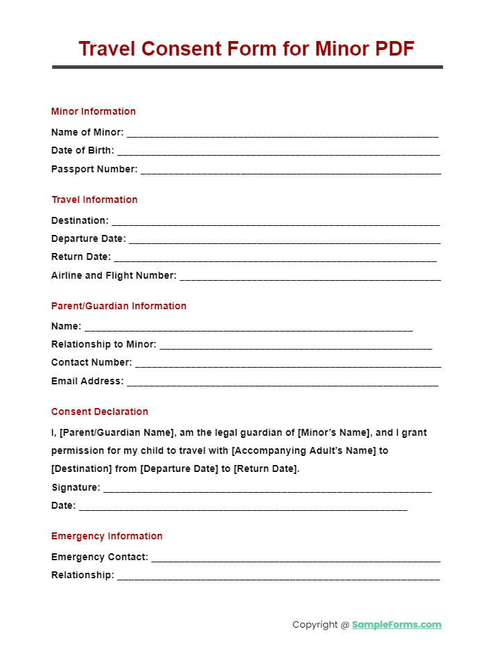 travel consent forms for minor pdf