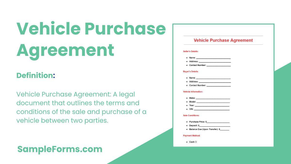vehicle purchase agreement 