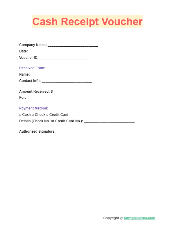 The Cash Receipt Voucher Format In Word You Can Download Now - 19aaw4e