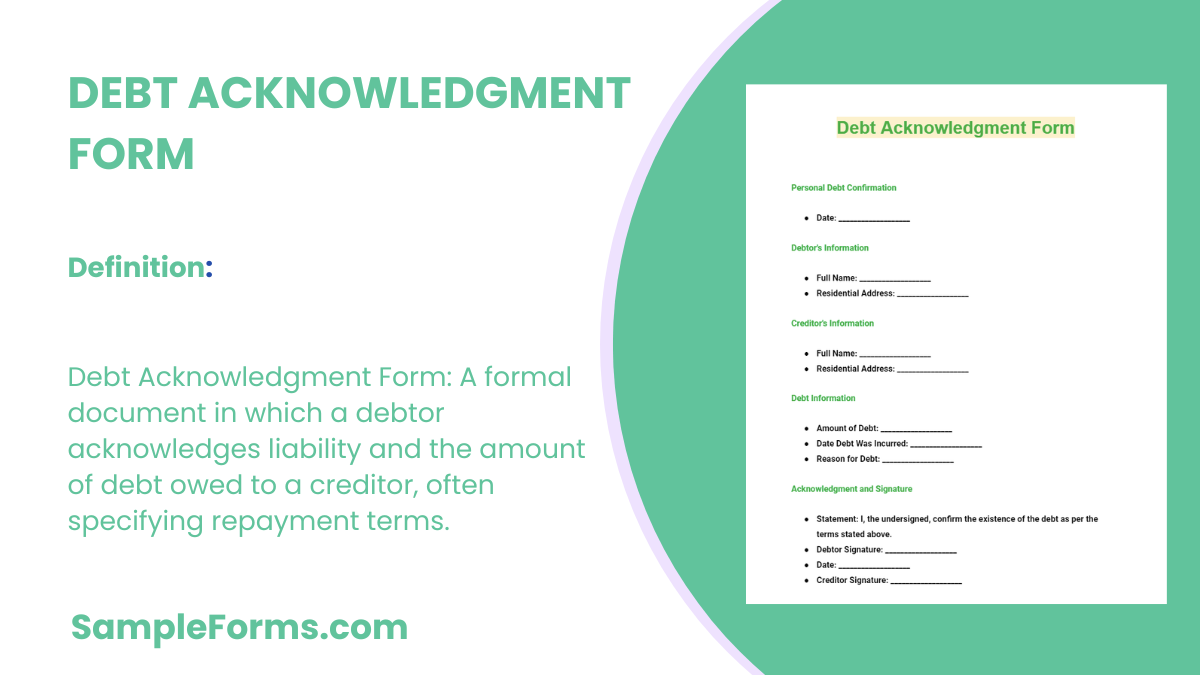 debt acknowledgment form