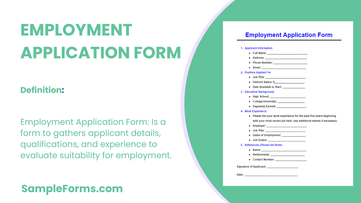 employment application form