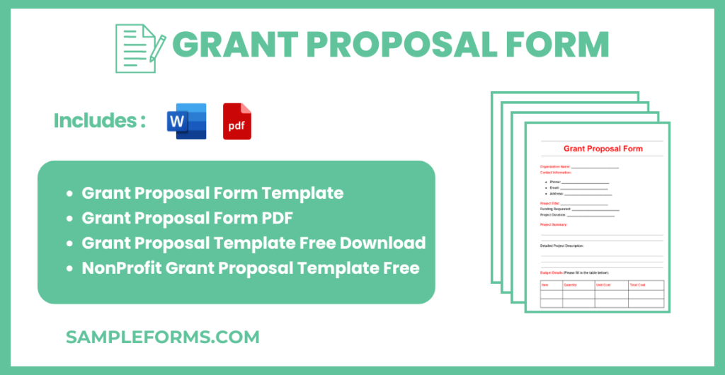 FREE 11+ Grant Proposal Form Samples, PDF, MS Word, Google Docs