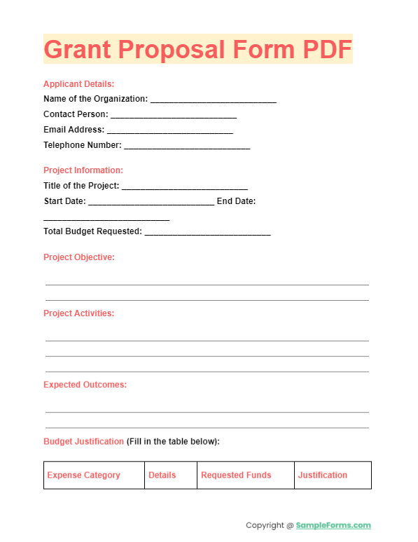 grant proposal form pdf