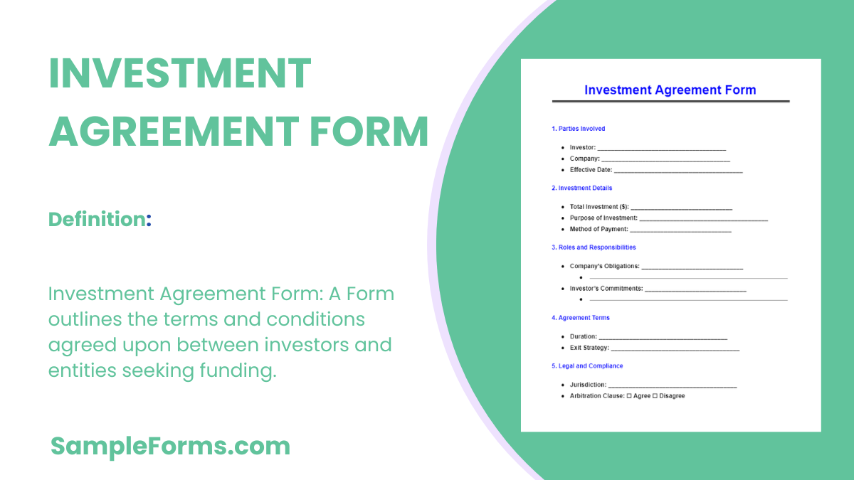 investment agreement form