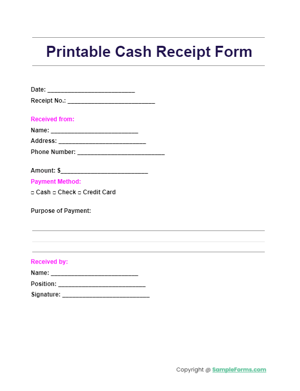 printable cash receipt form