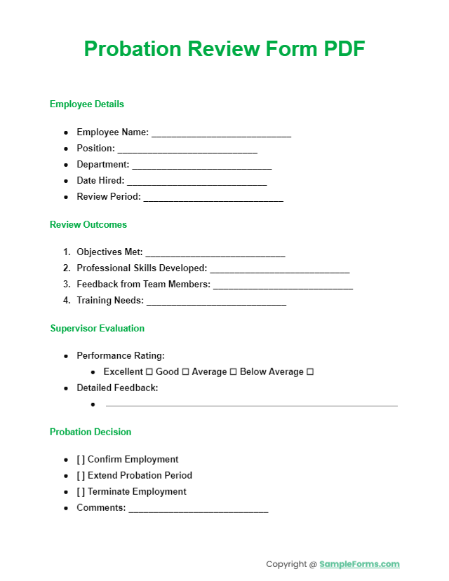 probation review form pdf