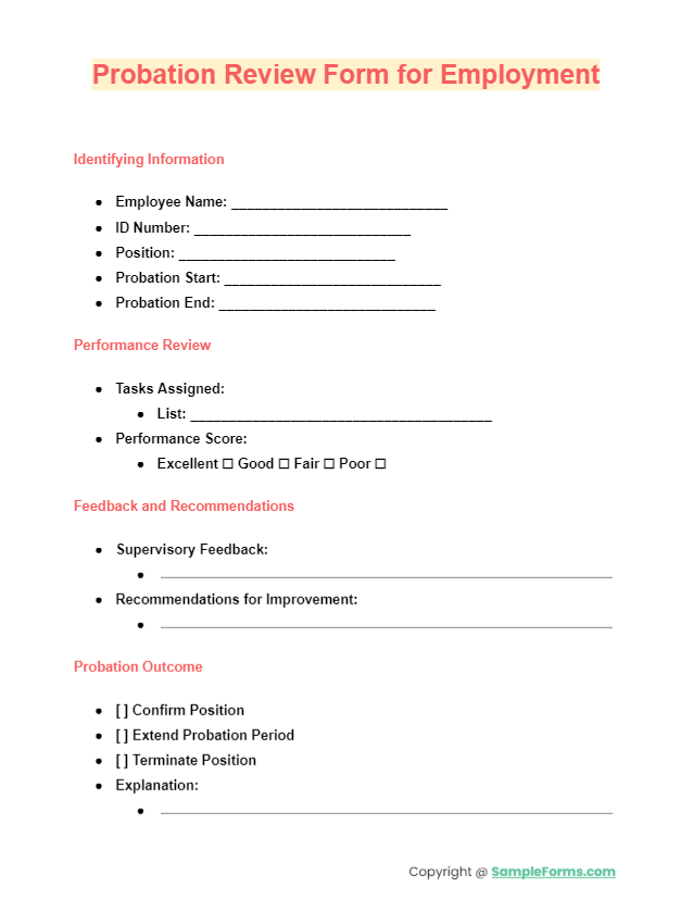 FREE 15+ Probation Review Form Samples, PDF, MS Word, Google Docs