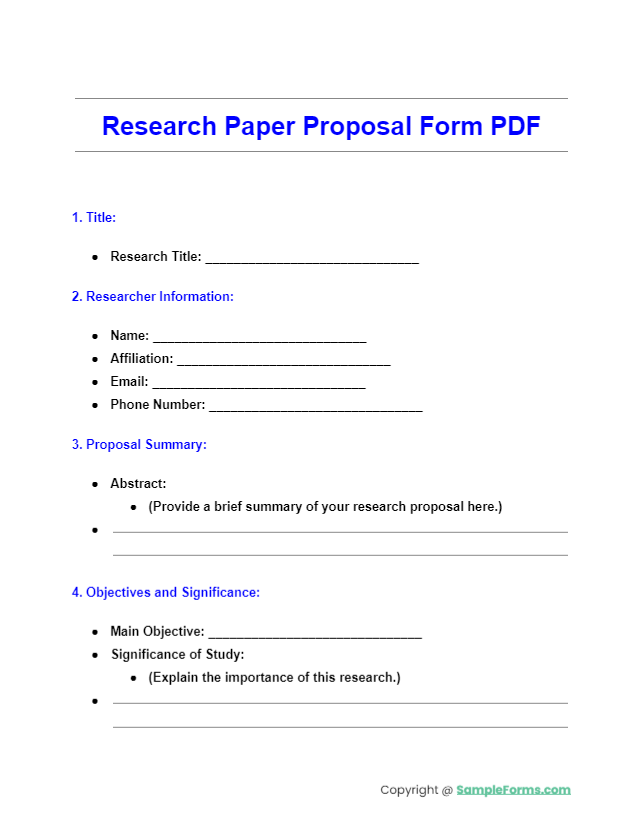 research paper proposal form pdf