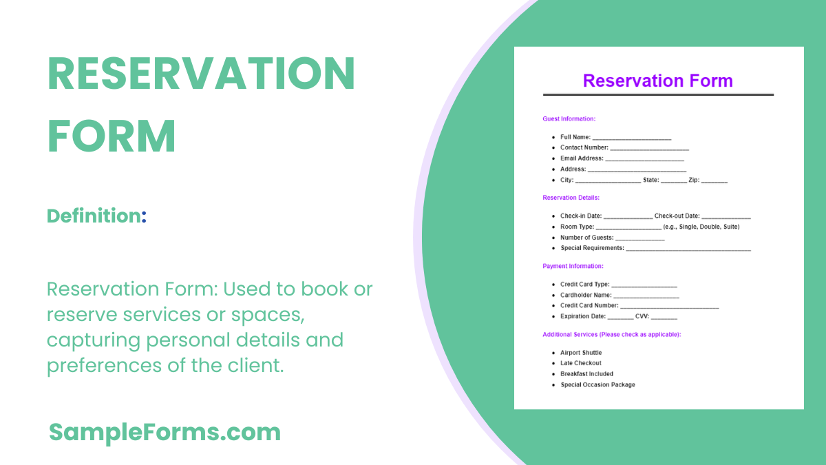 reservation form