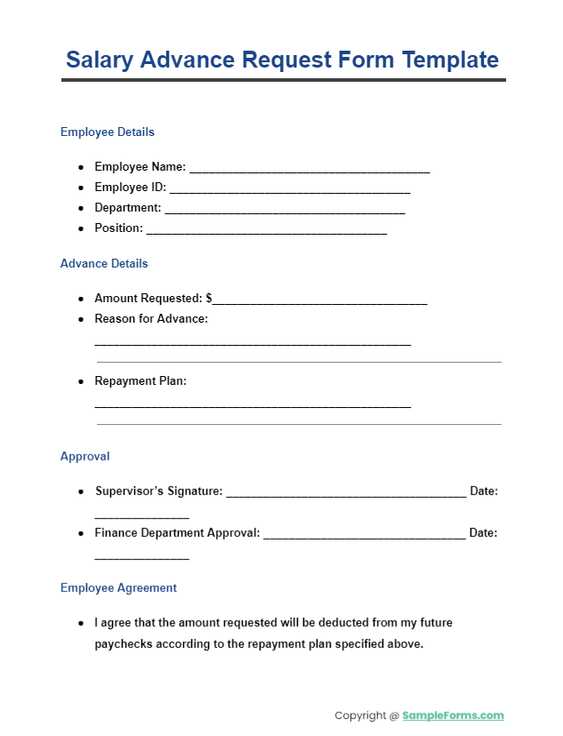 salary advance request form template