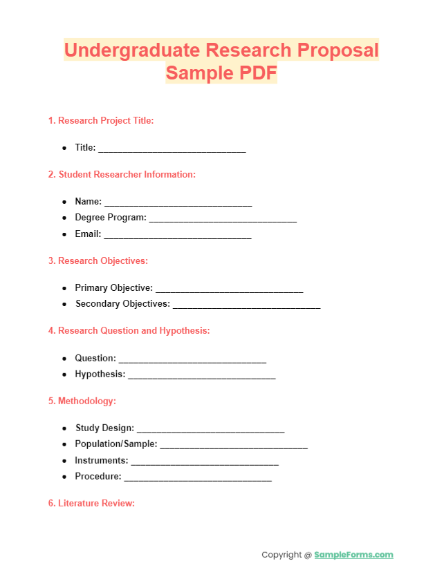 undergraduate research proposal sample pdf