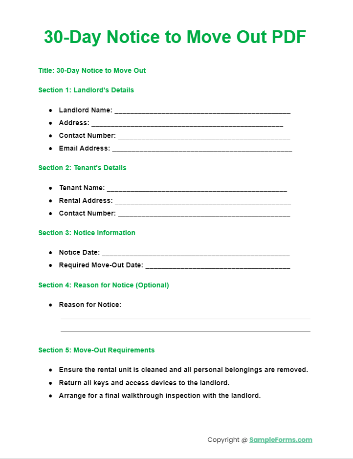 FREE 10+ 30-Day Notice to Move Out Samples, PDF, MS Word, Google Docs
