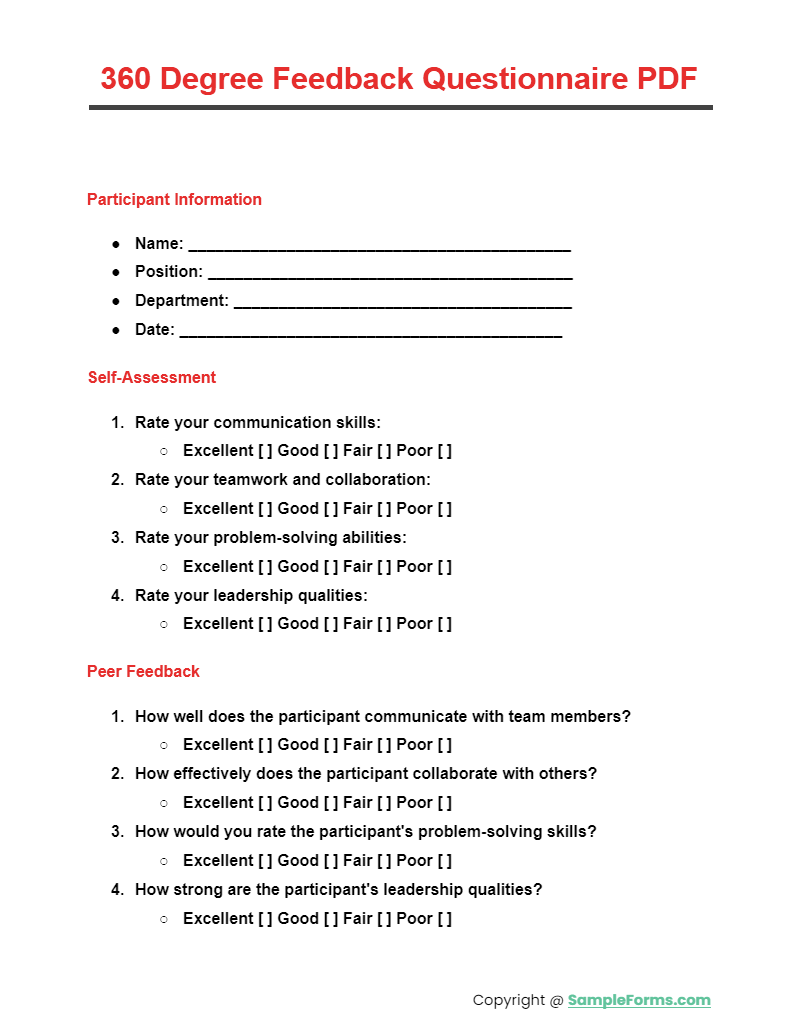 FREE 15+ Form for 360 Degree Feedback Samples, PDF, MS Word, Google ...