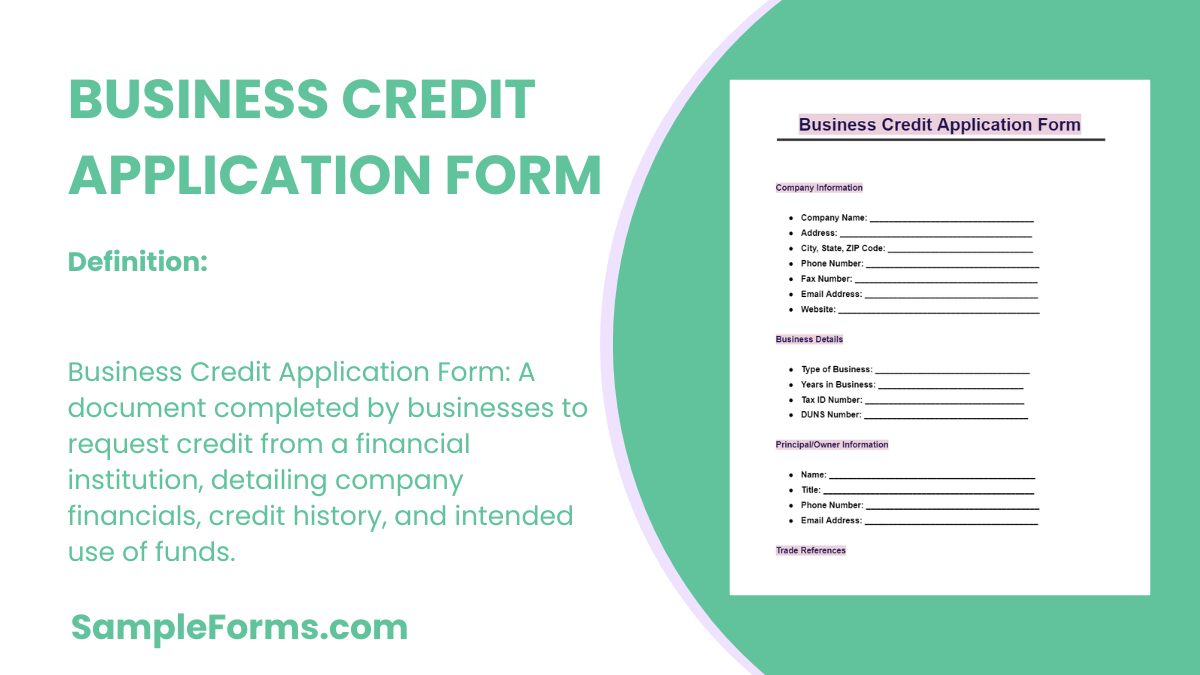 business credit application form