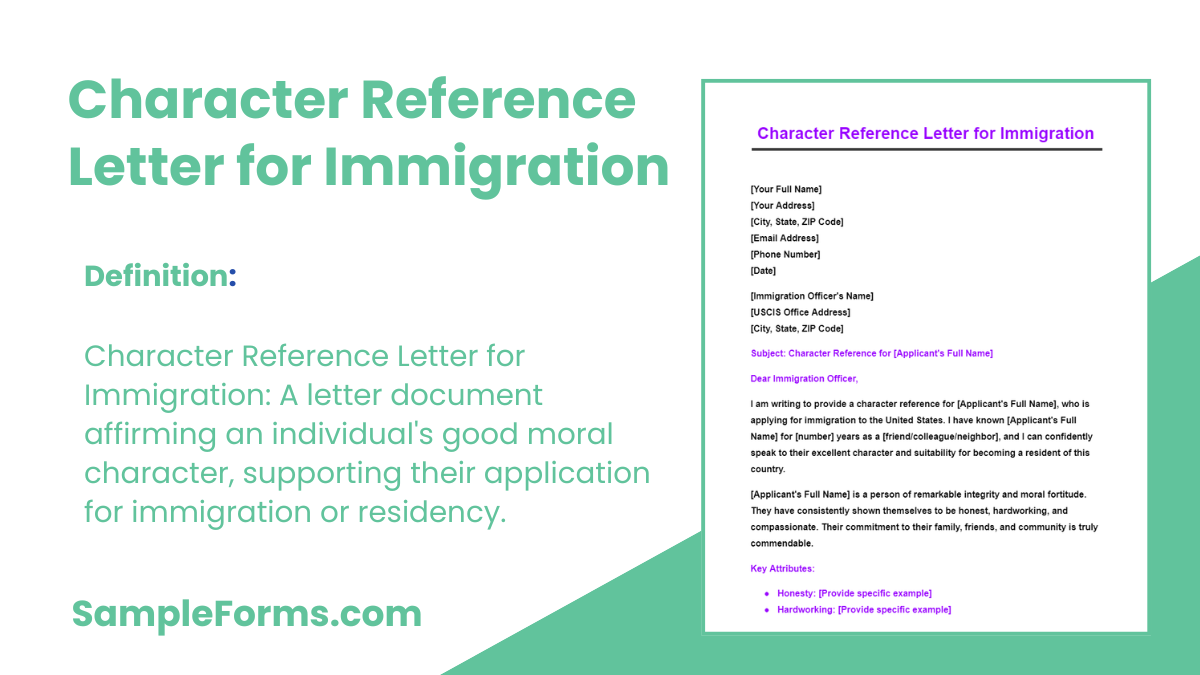 character reference letter for immigration