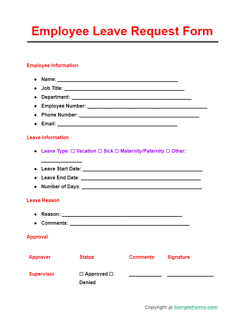 employee leave request form