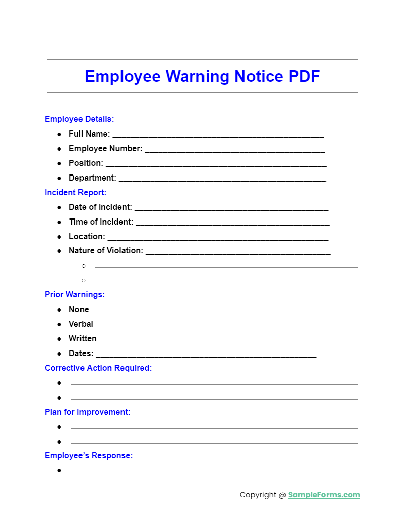 employee warning notice pdf