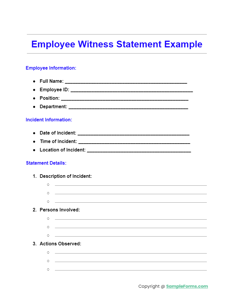 employee witness statement example