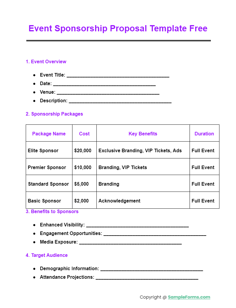 event sponsorship proposal template free