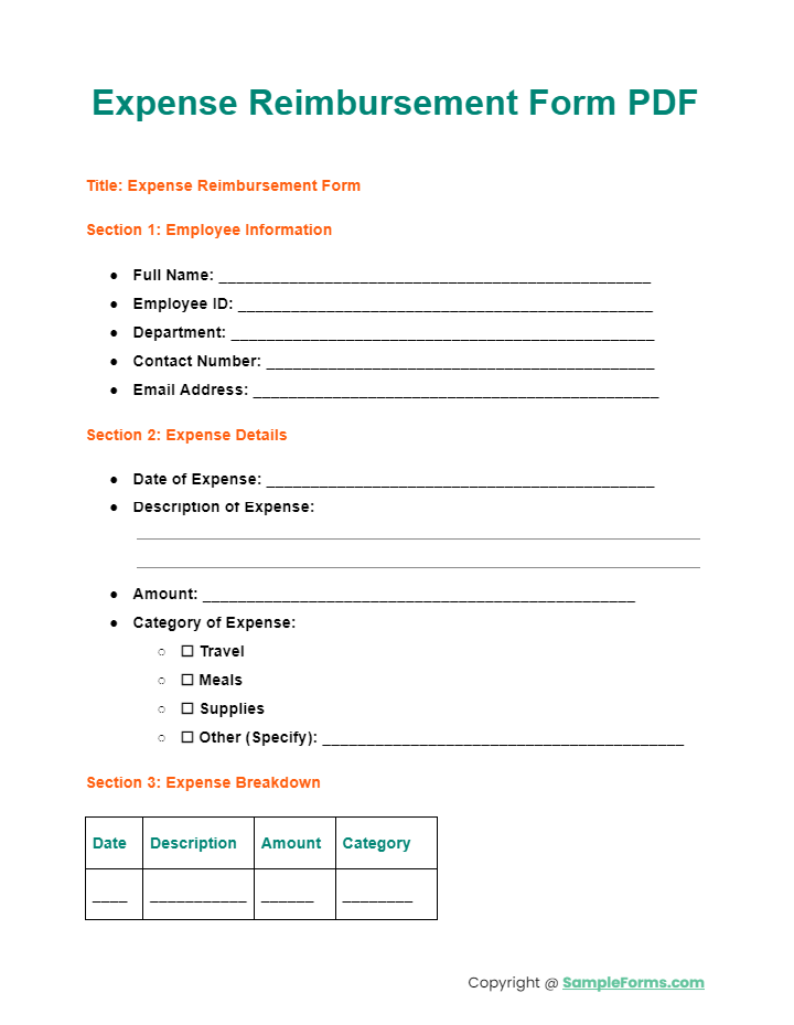 FREE 23+ Expense Reimbursement Form Samples, PDF, MS Word, Google Docs ...