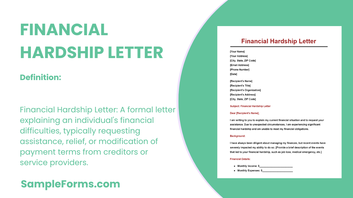 financial hardship letter