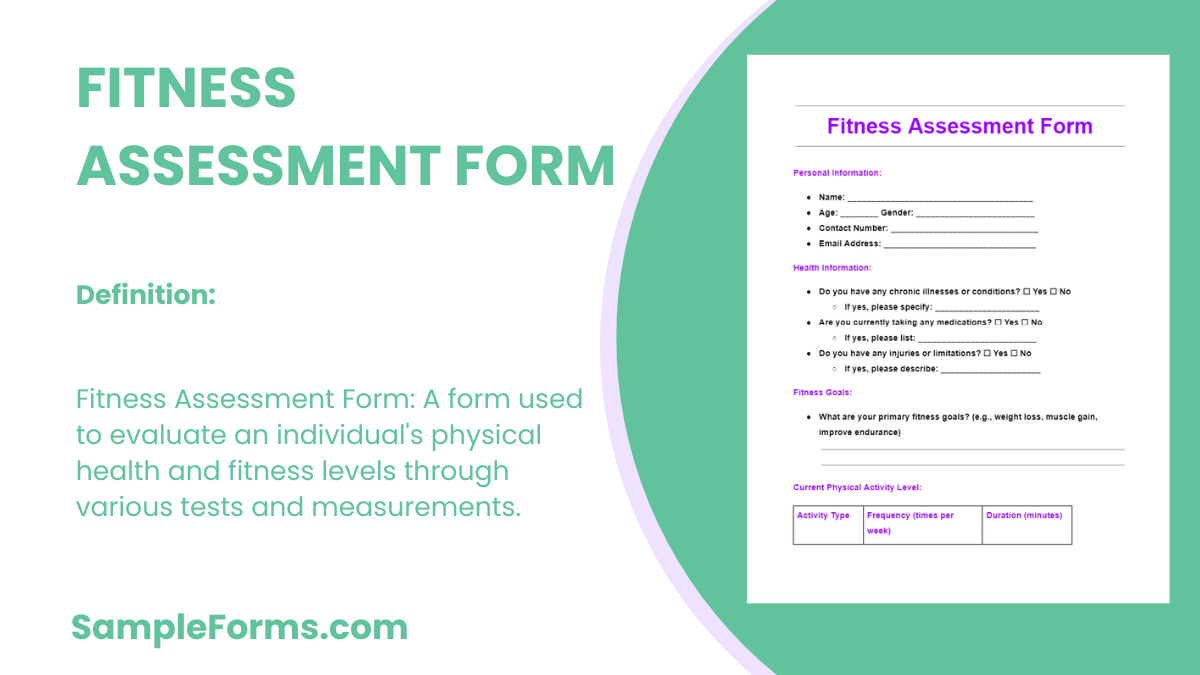 fitness assessment form
