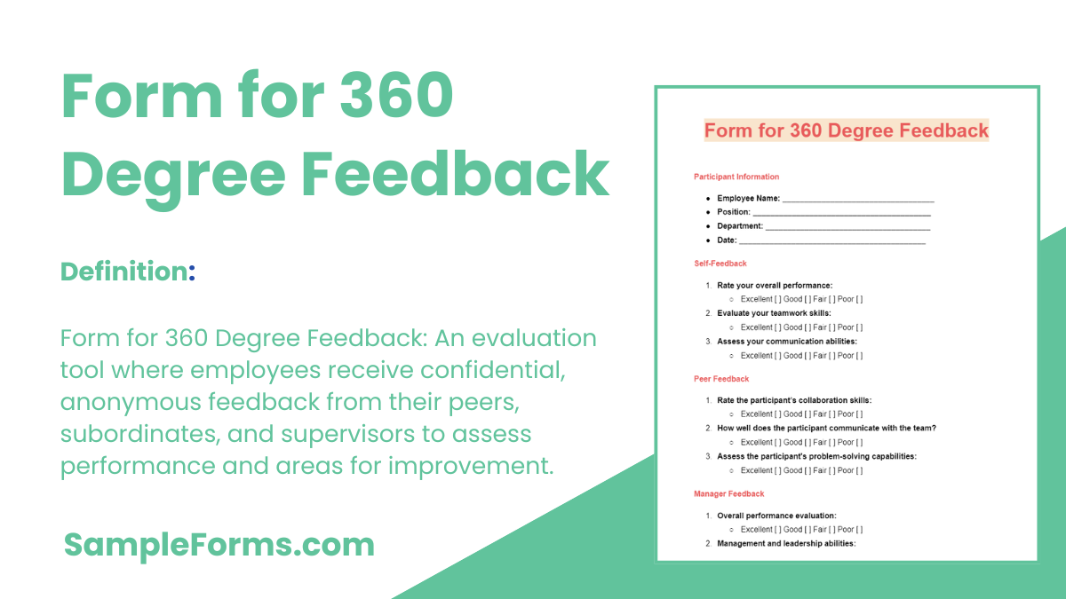 form for degree feedback