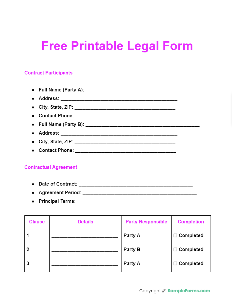The Free Printable Legal Documents You Can Use Today - a7nqbm0