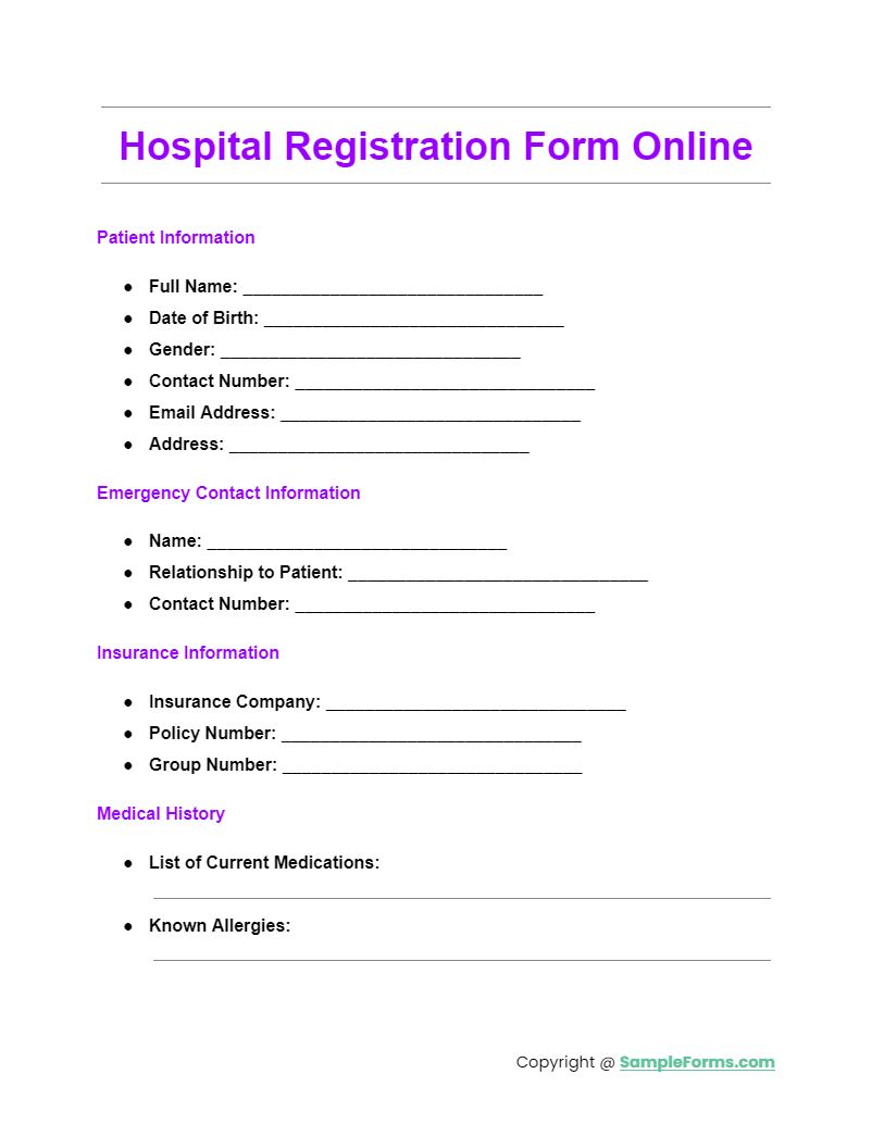 hospital registration form online