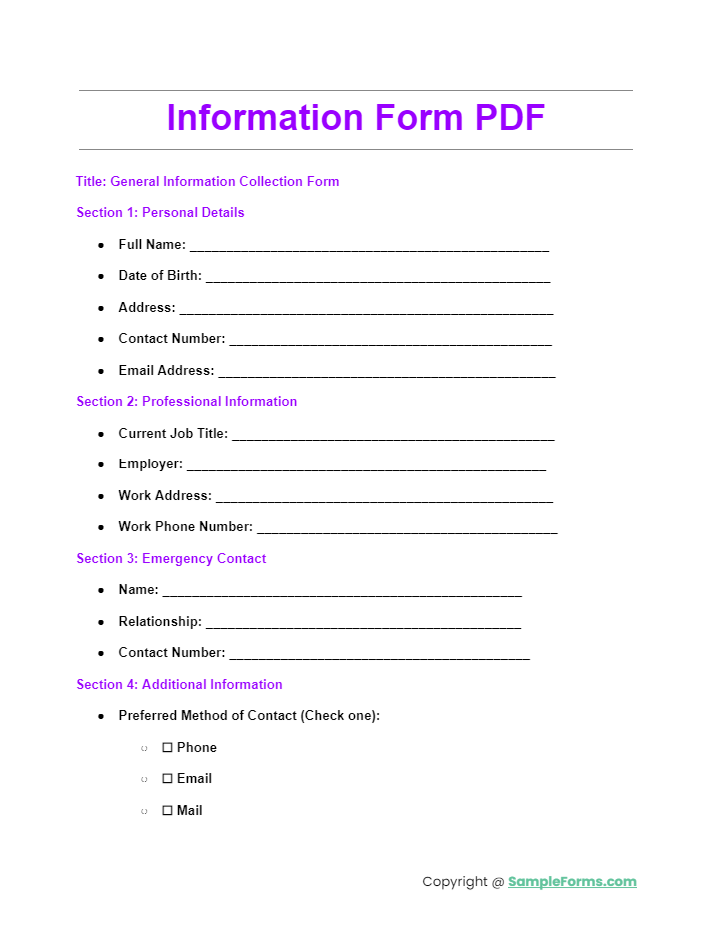 information form pdf