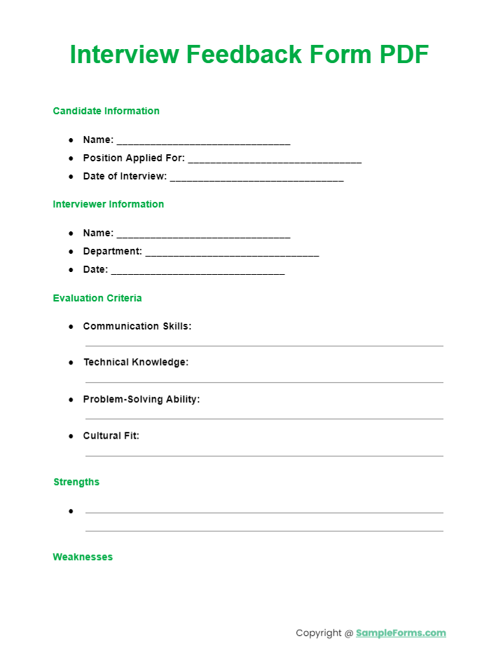 interview feedback form pdf