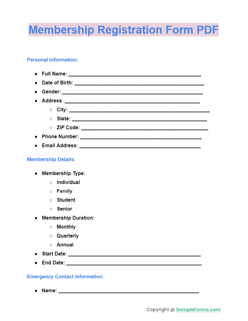 membership registration form pdf