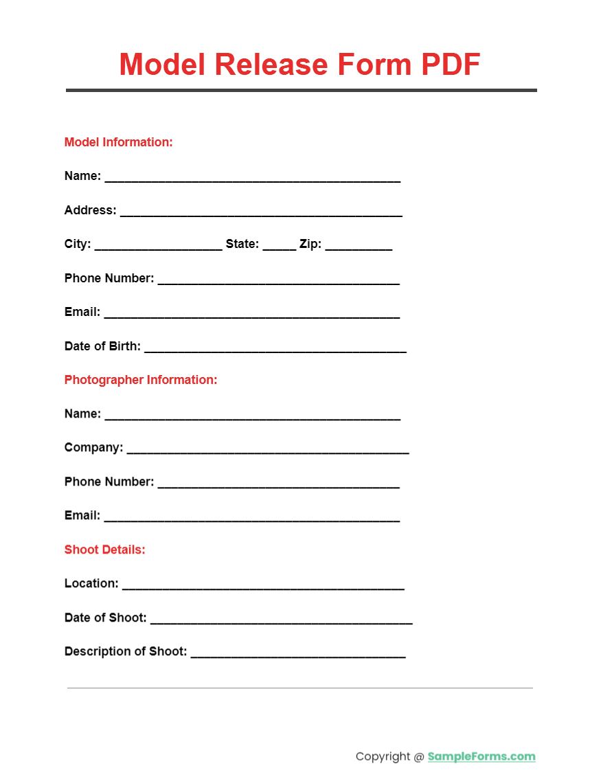 model release form pdf