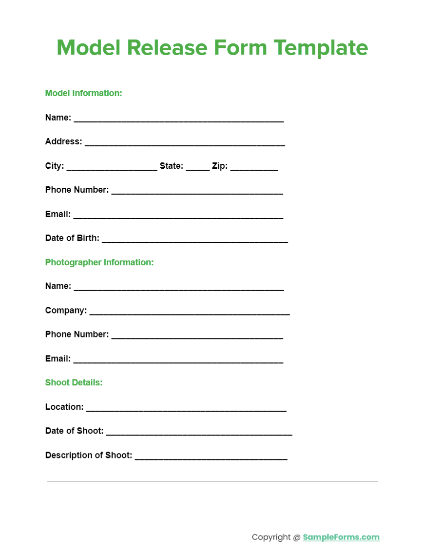 model release form template