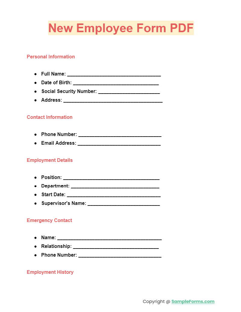 new employee form pdf