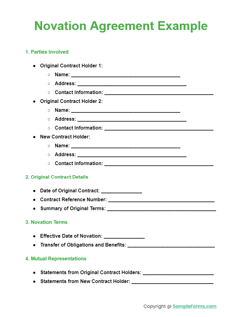 novation agreement example